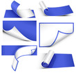Collection of papers with a bend. Vector illustration.