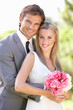 Portrait Of Bridal Couple Outdoors Portrait Of Bridal Couple Outdoors