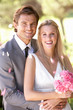 Portrait Of Bridal Couple Outdoors Portrait Of Bridal Couple Outdoors