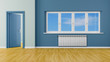 blue  modern empty room