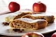 Three pieces of apple pie