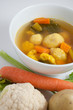 Vegetables and Soup on top