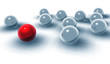 3d spheres and red spheres of different 3d spheres and red spheres of different