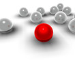 3d spheres and red spheres of different 3d spheres and red spheres of different