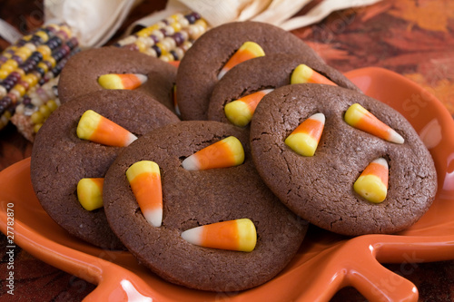 Photo: Chocolate Candy Corn Cookies Chocolate Candy Corn Cookies