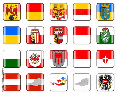 Illustration: Buttons - Bundesländer Österreichs Buttons - Bundesländer Österreichs