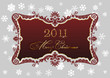 Christmas red frame 2011 snowflakes decor vector Christmas red frame 2011 snowflakes decor vector