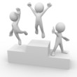 People on a podium