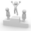 People on a podium