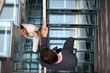 People on the stairs
