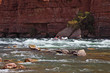 Sporting woman in a kayak