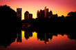 Foto: Sunset midtown reflection in Clara Meer Lake, Piedmont Park Atla Sunset midtown reflection in Clara Meer Lake, Piedmont Park Atla
