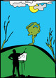 Silhouette of the artist