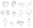 set of baseball icons black