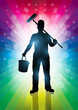 Master Painter in colorful lights