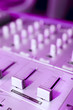 Sound mixer, violet tone, selective focus