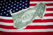 US flag with dollars. Economy and finance concept