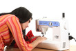 Seamstress work on the sewing-machine