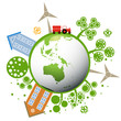 Ecology green planet vector concept background