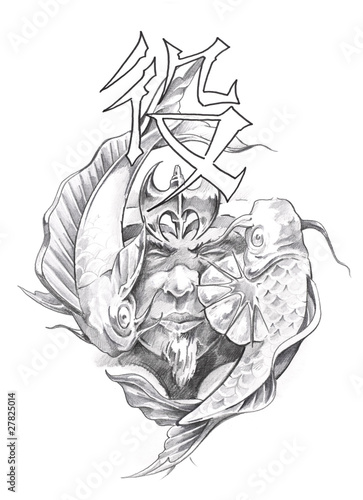 Tattoo Art Sketch Of A Japanese Warrior Fernando Corts