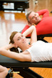 Exercising at gym
