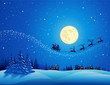 Santa Into the Winter Christmas Night