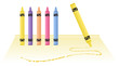 set of color crayons, one drawing set of color crayons, one drawing