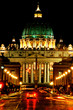 Photo: Night view at St. Peters Cathedral in Rome, Italy Night view at St. Peters Cathedral in Rome, Italy