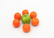 Clementines with a Green Apple