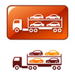 Truck delivers the cars. Vector icon