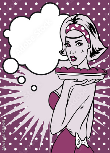 Illustration: Retro Popart Style Household advertise Retro Popart Style Household advertise