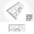 Russian military officer ruler. Vector illustration.