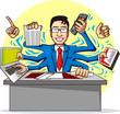 Very busy businessman