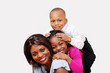 Mum and kids having family fun