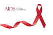 Red Support Ribbon on white background with copy space Red Support Ribbon on white background with copy space