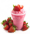 Strawberry smoothie on white background Strawberry smoothie on white background