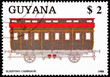 Guyanan Train Postage Stamp Old Railroad Sleeping Carriage Car