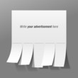 Blank advertisement with cut slips Blank advertisement with cut slips
