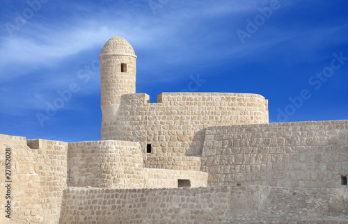 Photo: Watch tower at the corner if the southern wall in Bahrain fort Watch tower at the corner if the southern wall in Bahrain fort