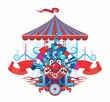Circus composition with the malicious clown