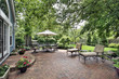 Brick patio of suburban home