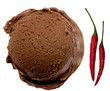Eine Kugel Eis, Schoko-Chilli-Eis, Schokoladeneis mit Chilli