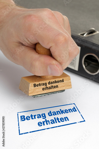 Photo: betrag dankend erhalten betrag dankend erhalten