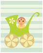 Retro baby in a buggy