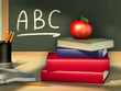 Books and apple