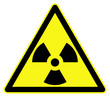 Nuclear hazard symbol. Black on yellow