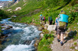 Photo: Hiker in Caucasus mountains Hiker in Caucasus mountains