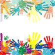 abstract vector hand prints background