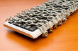 Computer security concept with keyboard and chain Computer security concept with keyboard and chain