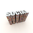 Social 3D title text label Social 3D title text label
